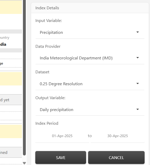 Index Variables Configuration